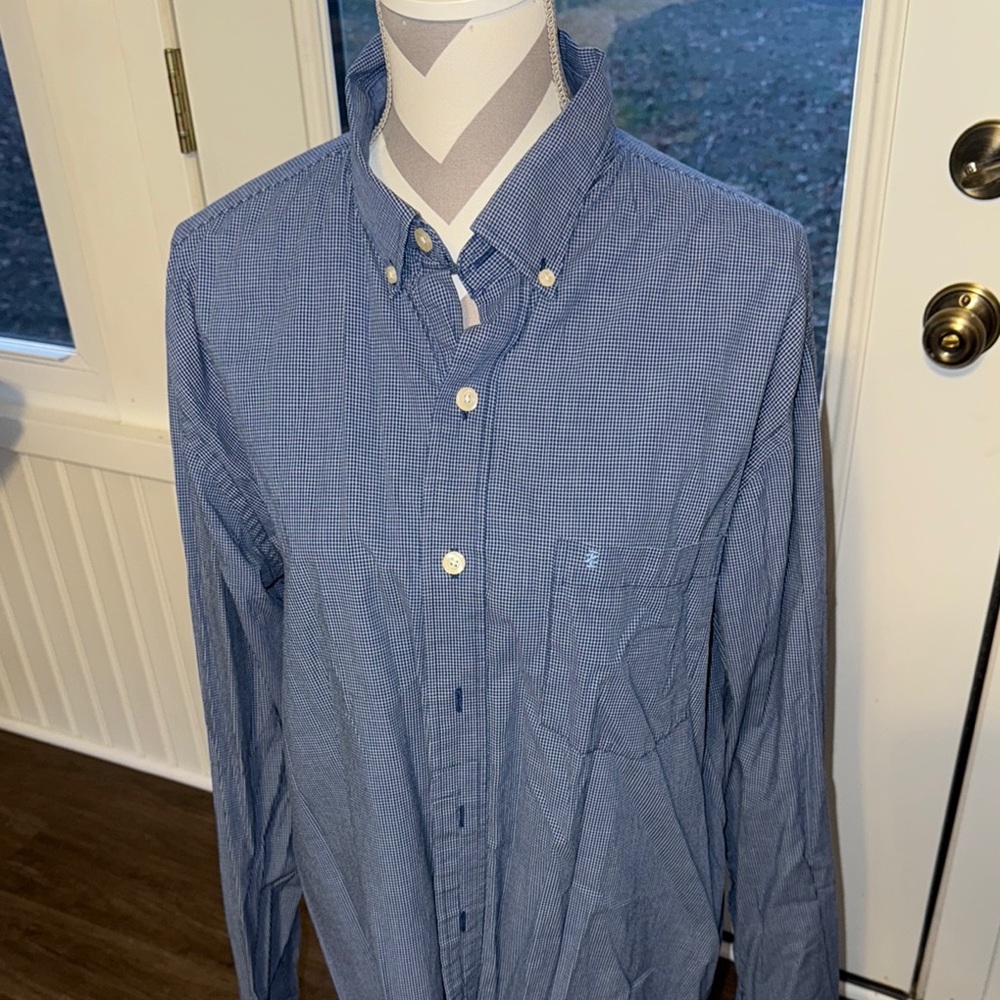 Izod Blue Checkered Men's Shirt